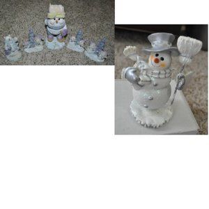 Christmas Decorations Home Interiors 6 Pc Holiday Snowman & Polar Bear Set